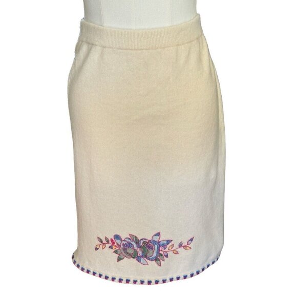 Vintage Honeybee 70% Lambswool Angora Blend Cardigan and Skirt Set Women's S - Picture 9 of 16